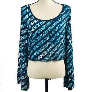 💙 5 for $25 - Stylebook Turquoise Leopard Striped Crop Top